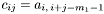 $c_{ij} = a_{i,\,i+j-m_1-1}$